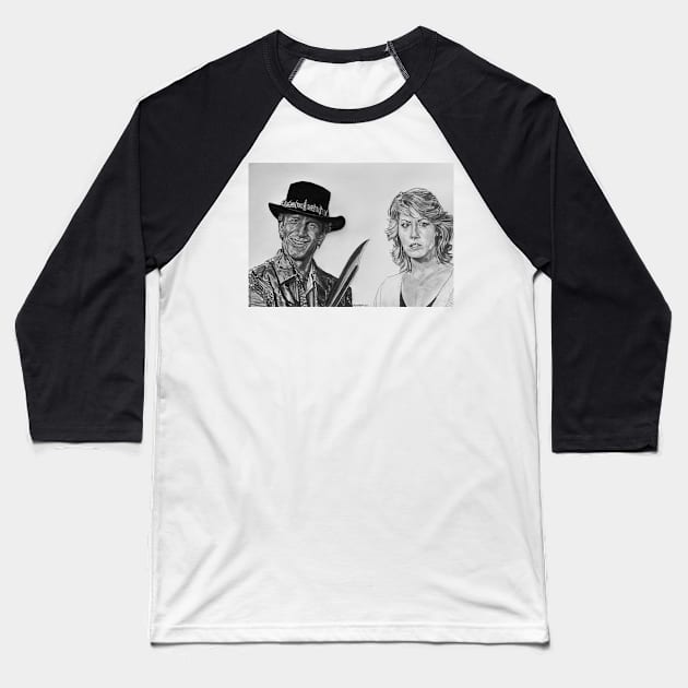 Crocodile Dundee Baseball T-Shirt by BryanWhipple